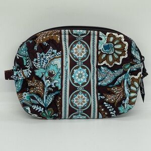 Vera Bradley Java Blue Cosmetic Bag  lined 7x5 nwot